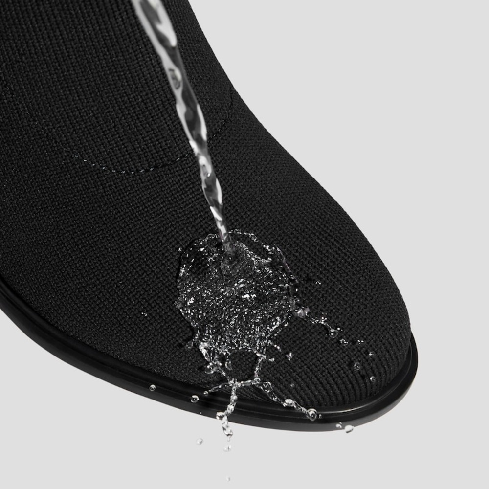 Vivaia Thalita Round-Toe Water-Repellent Heeled Boots in Black Jacquard Size 9 - Picture 7 of 16